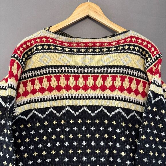 Vintage Edma Strickwaren Women’s Sweater Size Medium Colorful 80s Style Graphic - Picture 2 of 9